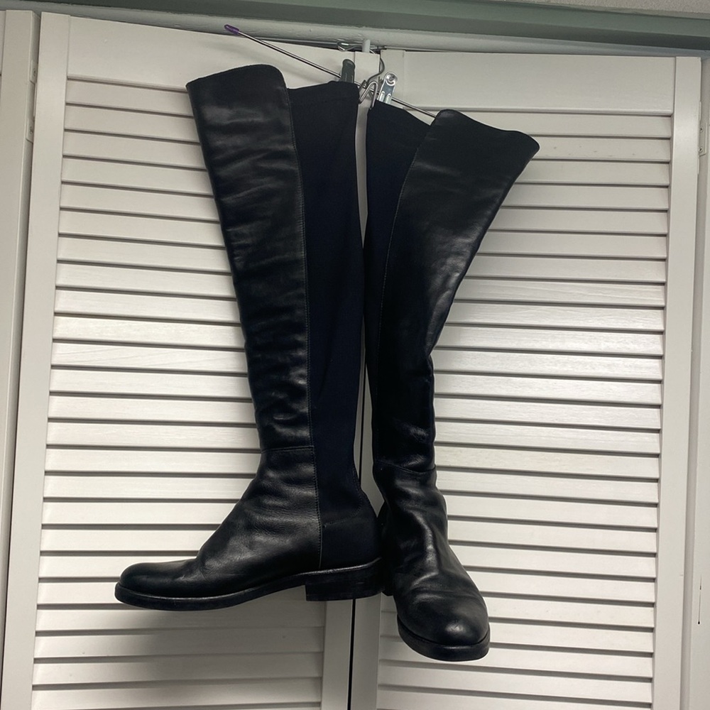 Lavorazione Artigiana Knee High Black Leather Boots